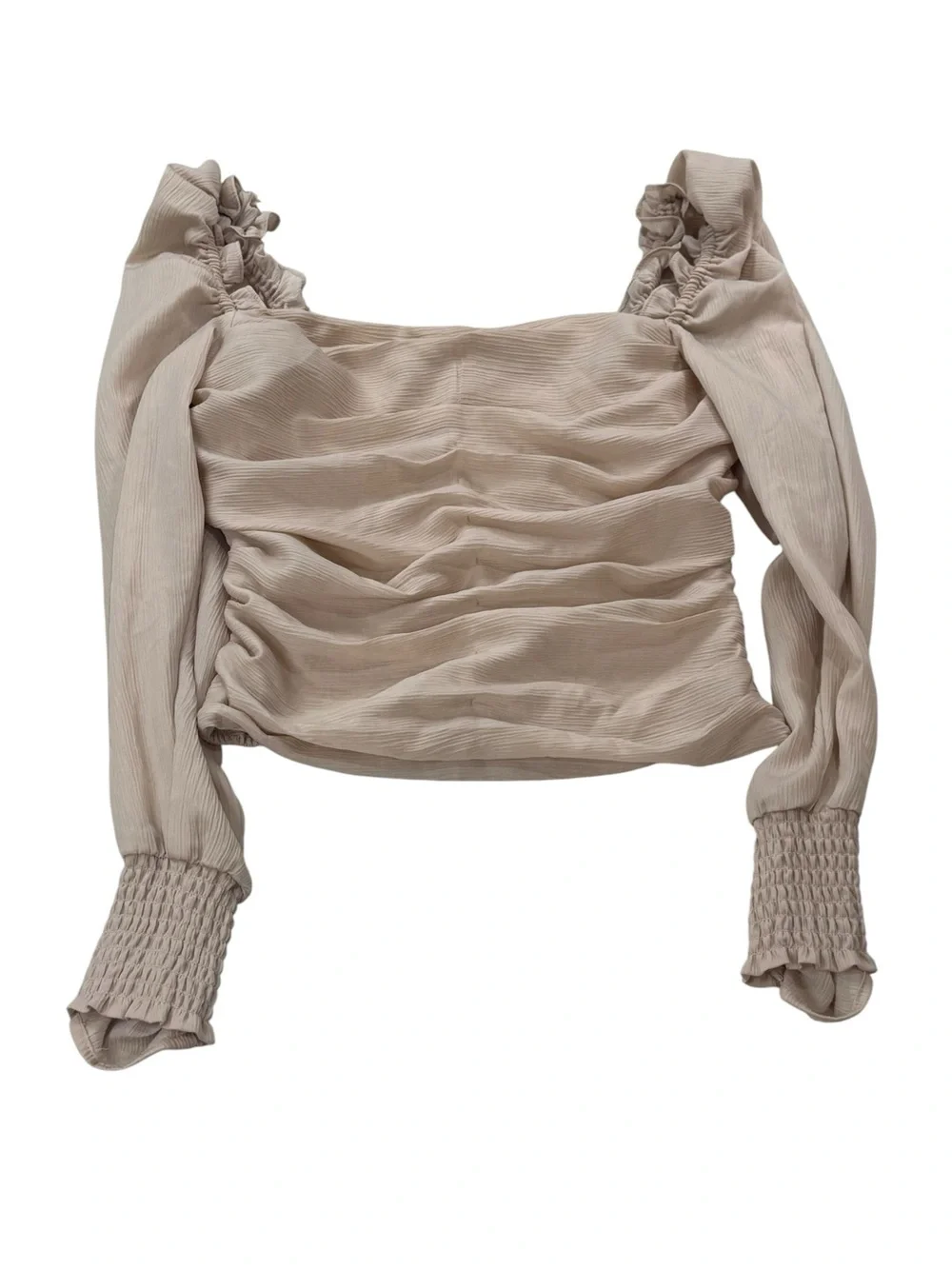 Astr the Label Cream Puff-Sleeve Square Neck Top Size Small